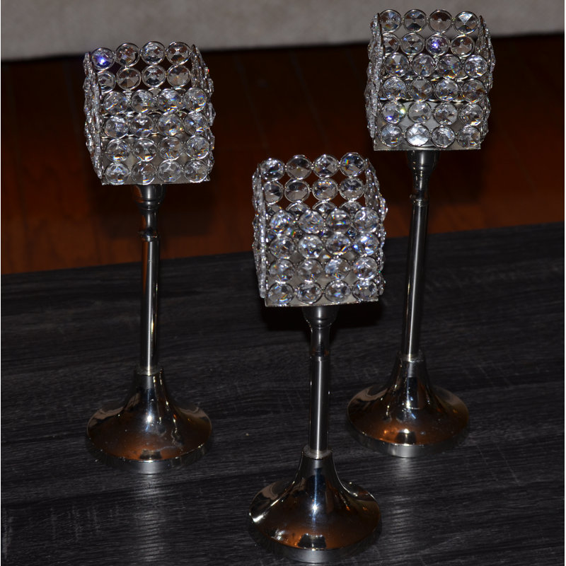 Photophore en cristal, ensemble de 3