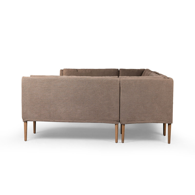 Aurelia 6-Piece Sectional, Broadway Coffee Linen, 34.5" H x 152" W x 75" D