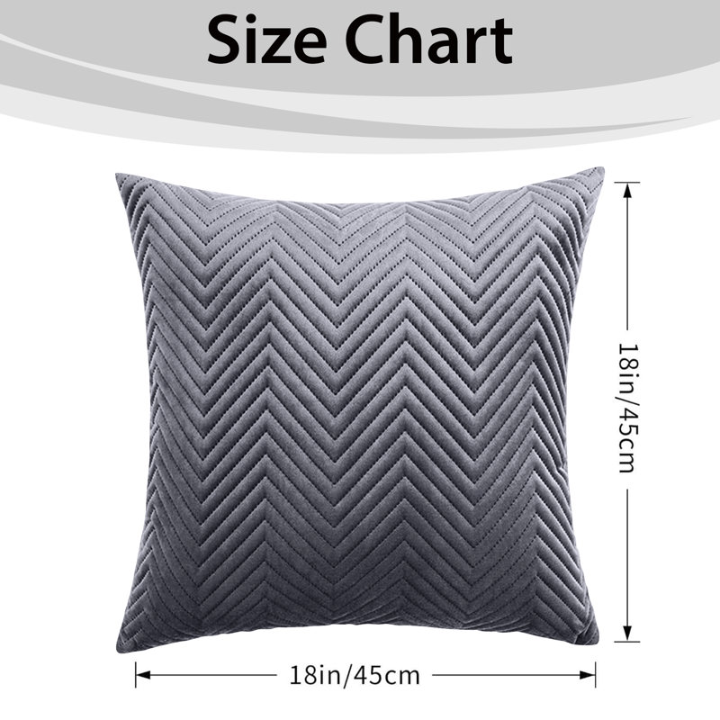 Aspire Homeware Embossed Square Velvet Cushion Cover, Grey, Pack of 2