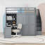 Lit mezzanine avec garde-robe, bureau et tablettes-5461742
