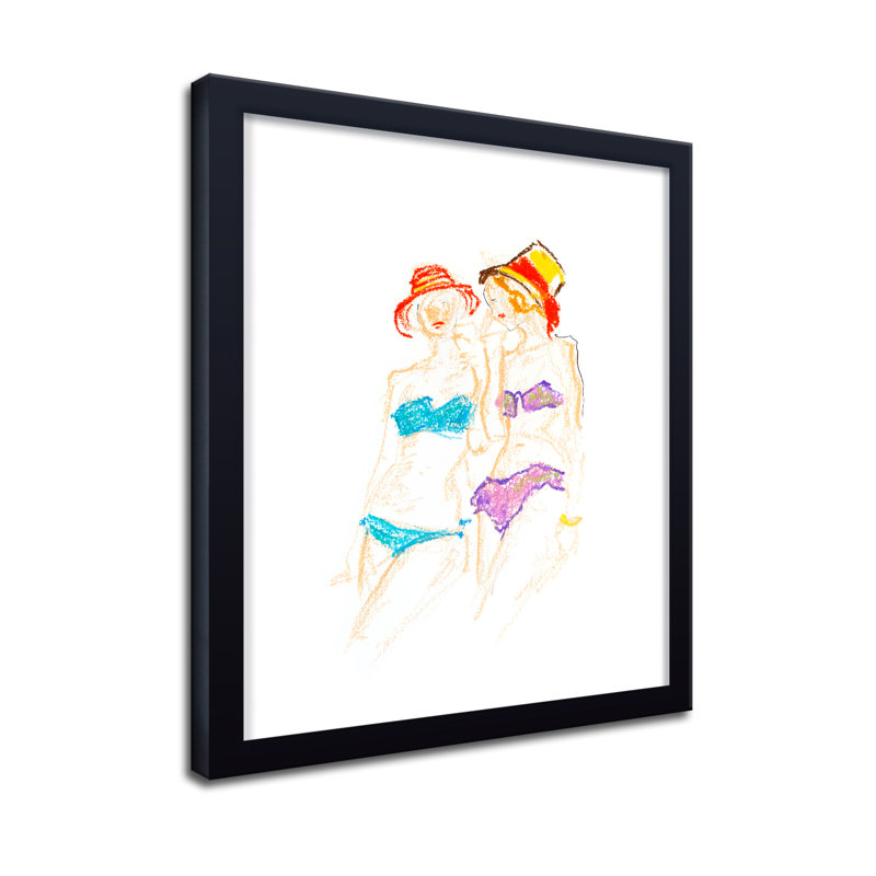 'Bathing Beauties' Framed Print Wall Art, 16" H x 12" W x 1" D