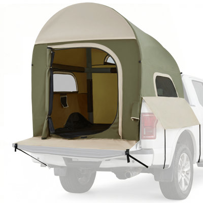 Inflatable Truck Tents 5.5 Ft–8 Ft With Air Pump, Dual-use Truck Bed Tent & Ground Tent, Waterproof All-weather, Green
