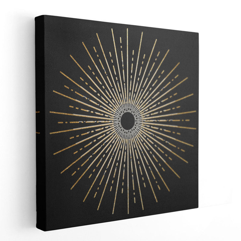 «White Gold Burst», reproduction d'art sur toile, H 12 po x l 12 po