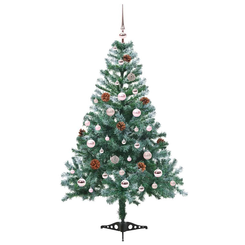 150 Cm H Artificial Christmas Tree inclued Stand Green 150 LED Lights and Ball Ornaments