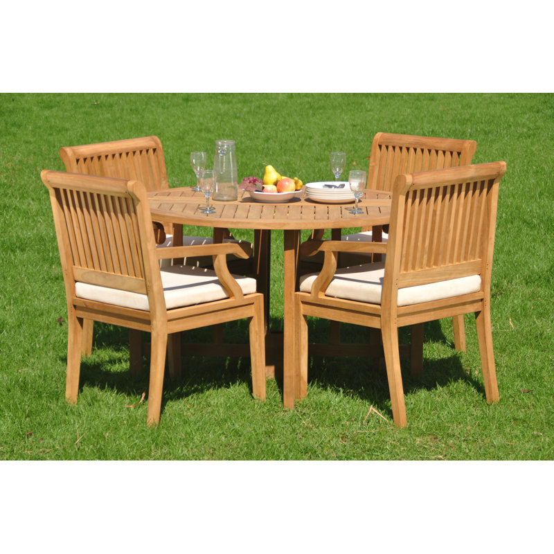 Trevion Outdoor 5 - Piece Teak Dining Set