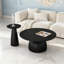 Table d'appoint cannelée à piédestal avec base lestée, table de bout moderne pour petits espaces dans le salon et la chambre à coucher