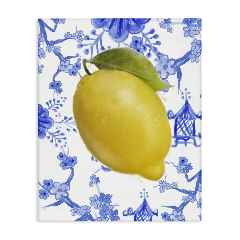 Toile citron sur fond chinois, design par Matthew Piotrowicz, H 20 po x l 16 po