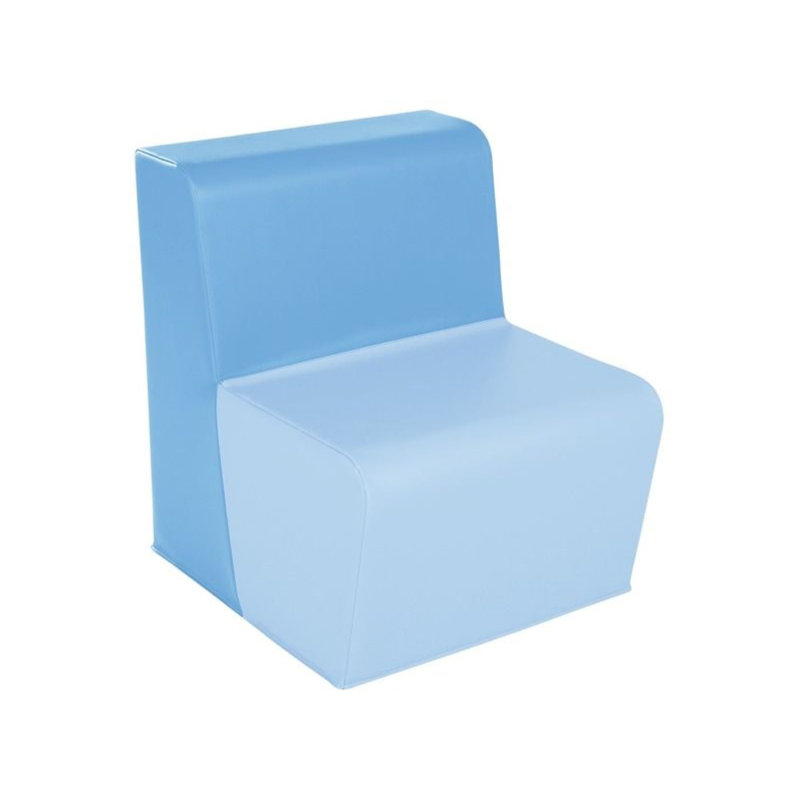 Chaise basse droite de base - Hauteur du siège: 12 po, Blue/Light Blue