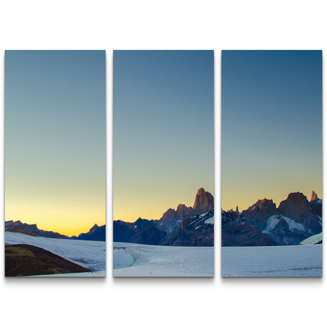 3-tlg. Leinwandbilder-Set Mount Fitz Roy im Sonnenaufgang - Anden