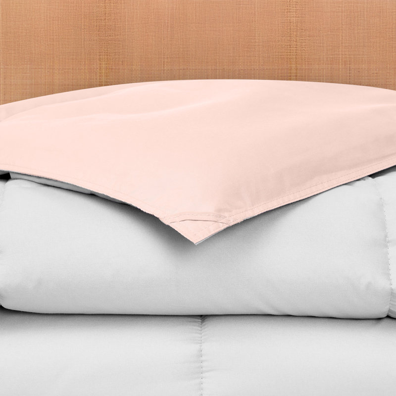 Genoa Reversible Comforter, Blush/White, Cal King Comforter
