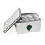 Green Polyester Ornament Chest with Cream Detail and Cardboard Inserts-1940320172