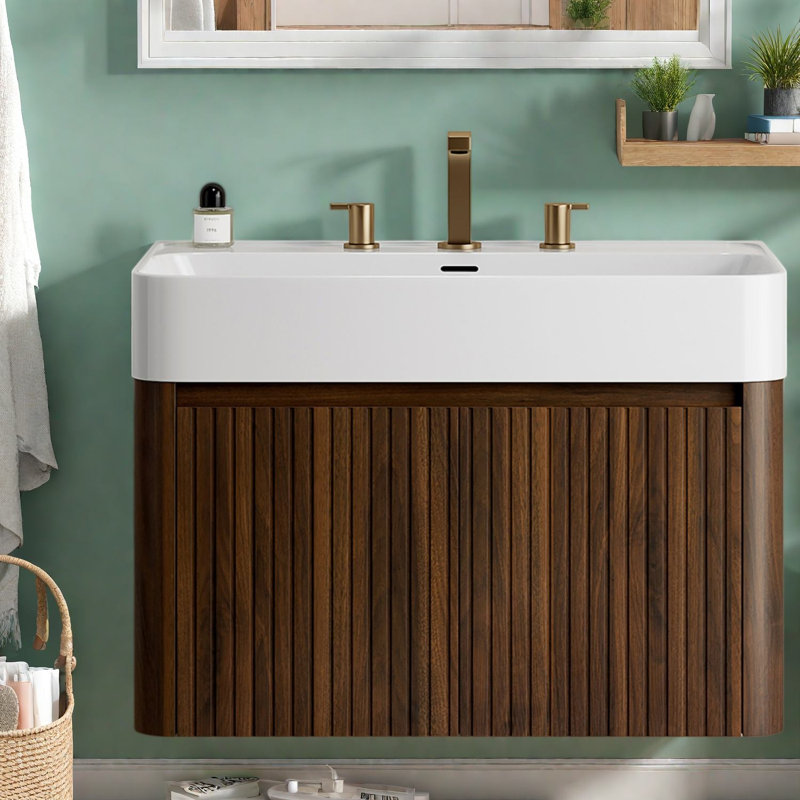 Meuble-lavabo moderne (avec meuble-lavabo et lavabo) avec rangement 24 po, 29.53