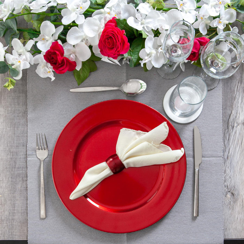 Argon Tableware - Metallic Napkin Rings, Red