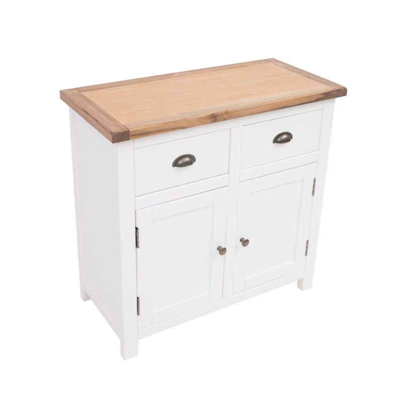 Hicksley 84cm Sideboard, Off White/Natural