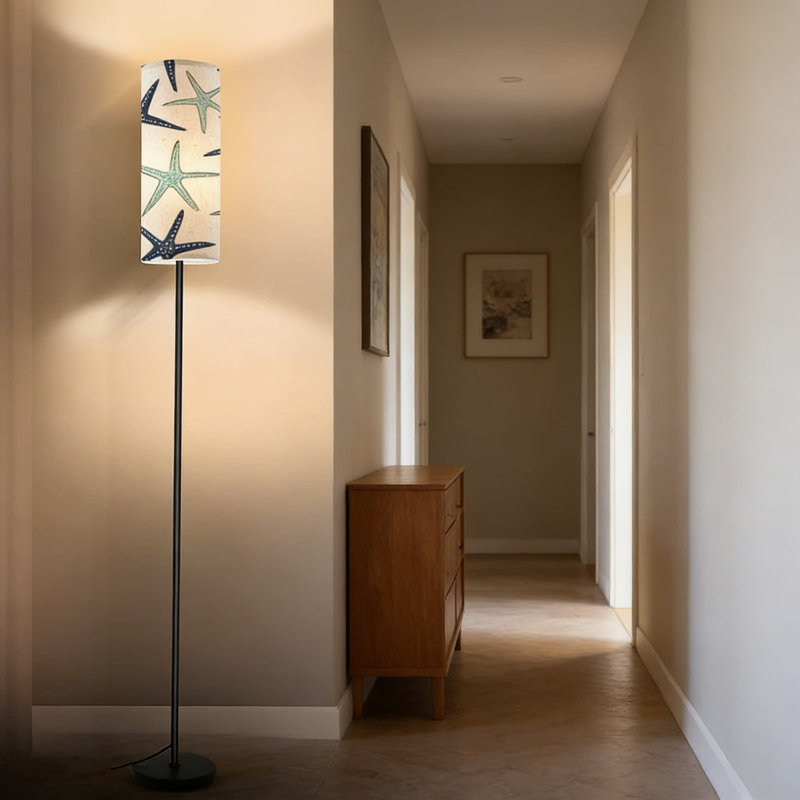 Modern Floor Lamp With Remote Control And Dimmable LED Bulb - Adjustable Lighting For Living Room, Bedroom, Or Office - Space Saving Corner Design