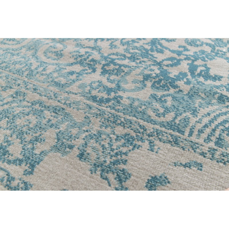 Hicklin Machine Woven Beige/Teal Indoor Rug, Rectangle 160 x 230cm