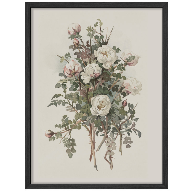 "Fleurs roses modernes, art neutre, impressions encadrées, affiches, petit art mural de salle de bain", Noir