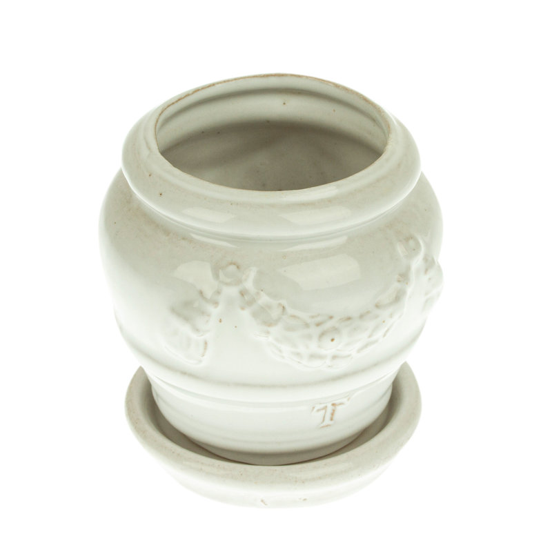 Pot à fleurs en céramique Wilen, Blanc, H 3 po x l 3,30 po x P 3,30 po