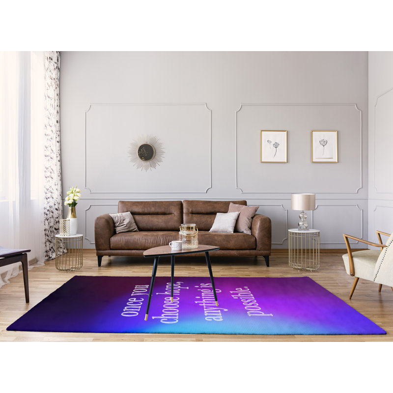 Tapis en chenille poly Quotes, Rectangle 5 pi x 7 pi