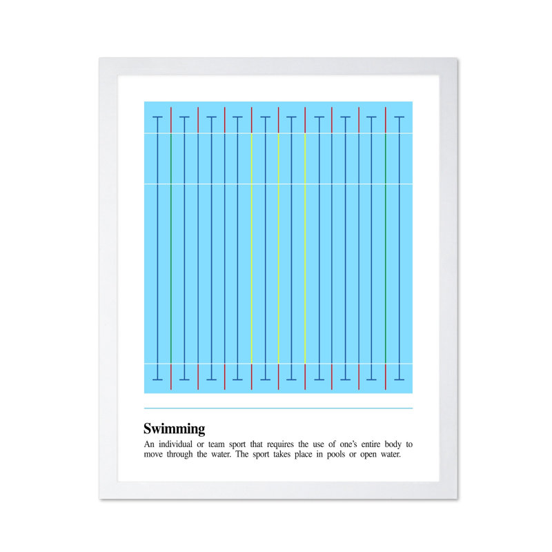 Natation définition, Poster, White Framed, 11"H x 14"W