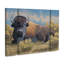 Ensemble de 3 panneaux - Jeff Hoff «Yellowstone Monarch Bison», art mural sur toile pour le salon, la chambre à coucher ou le bureau 
