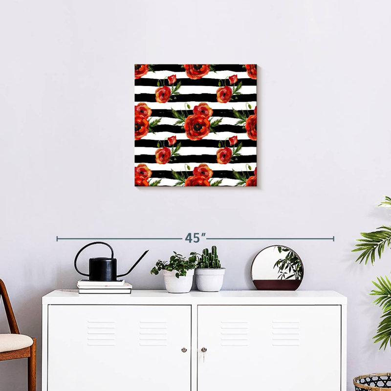Harnek Poppy Flowers Stripes