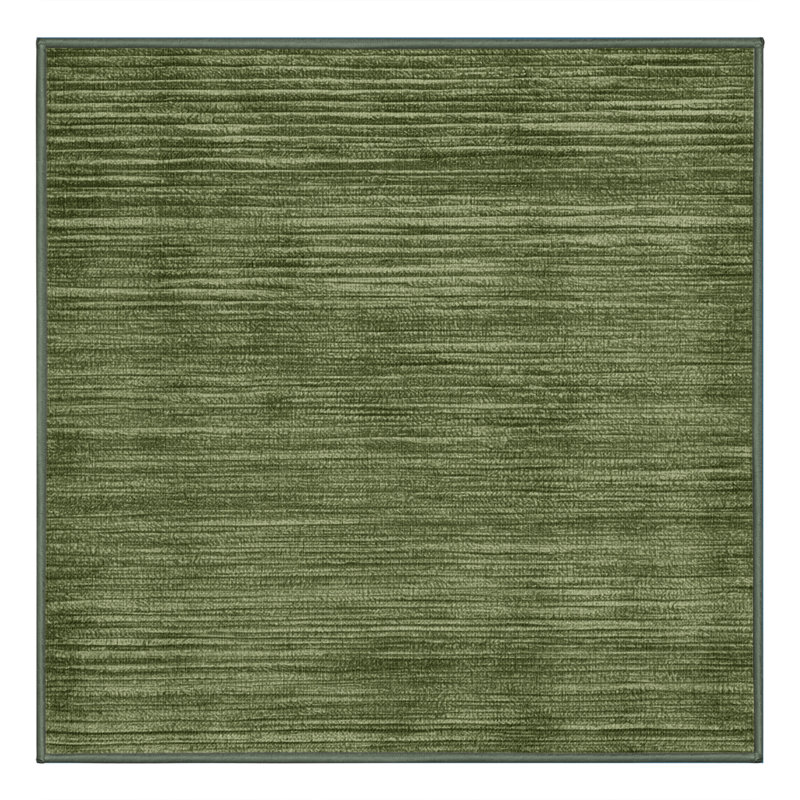 Tapis vert uni lavable à la machine, Carré 5 pi
