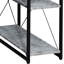 Bureau d'écriture noir et gris avec de nombreuses options de rangement - fonctionnel et élégant pour les espaces de bureau