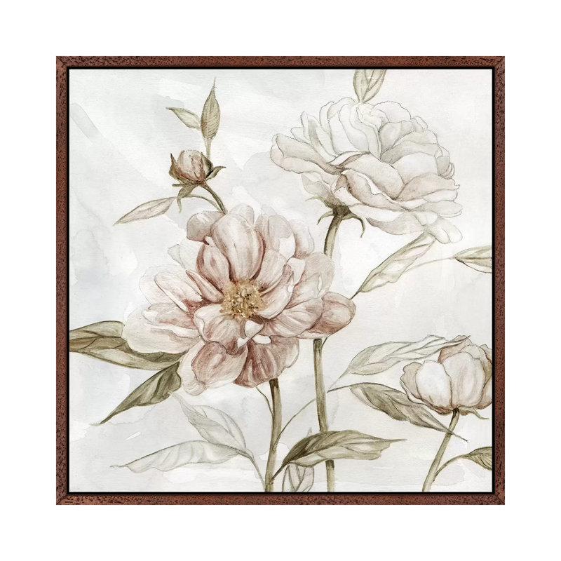 Washed Botanical II by Carol Robinson - Print on Canvas, Classic Brown Wood Framed, 66.04 cm H x 66.04 cm W