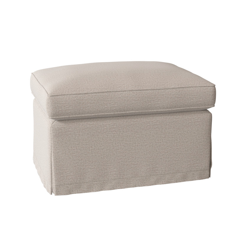 Everton Upholstered Ottoman, Elise Linen