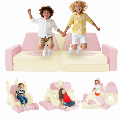 Canapé modulaire pour enfants 15 pièces, canapé convertible en mousse pour tout-petits, meubles de jeu polyvalents pour enfants, salle de jeux, salon