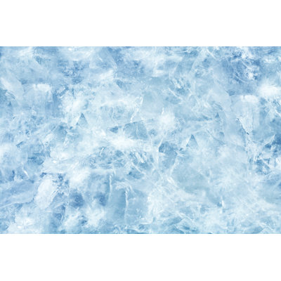 Cracked Blue Ice - Wrapped Canvas Photograph
