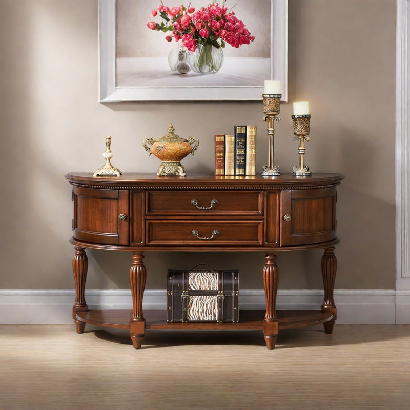 Rural Classical Console Table, 34.84" H x 54.33" W × 17.91" D