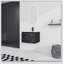 Meuble-lavabo mural 24 po avec lavabo en céramique et porte d'armoire à fermeture en douceur 24 po