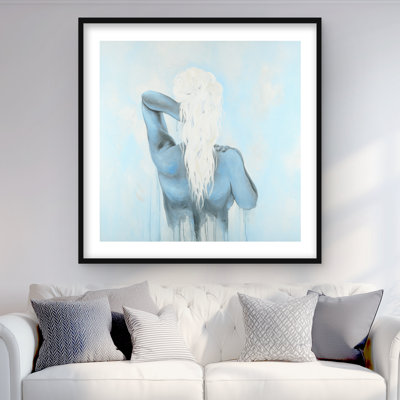 Dreamy Woman - Figurative Romantic Framed Print for Decor