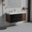 48" Wall Mounted Single Bathroom Vanity with Solid Surface Sink Top-915979242