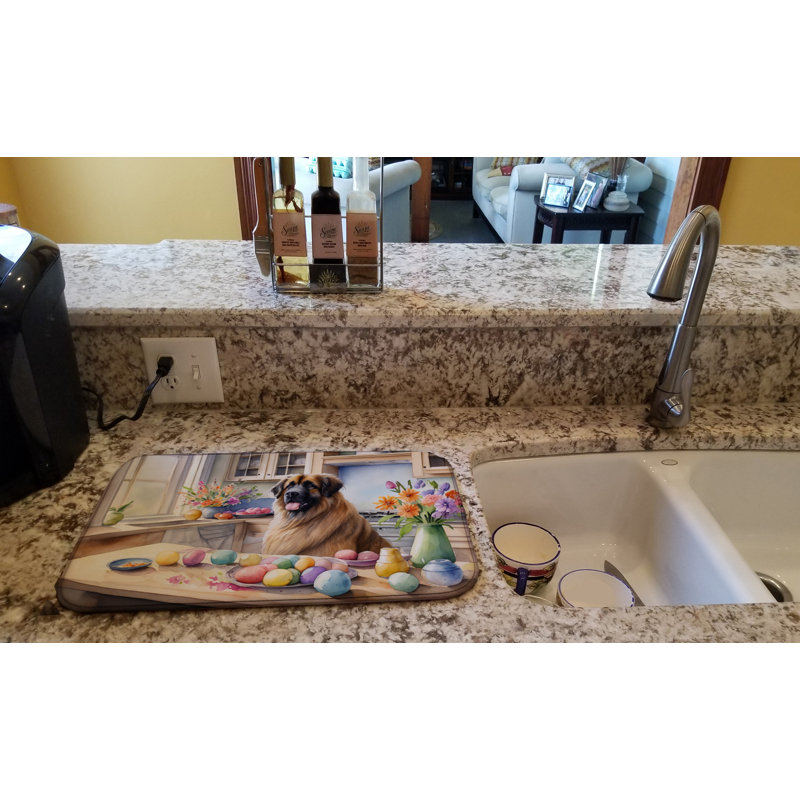 Decorating Easter Leonberger Dish Drying Mat
