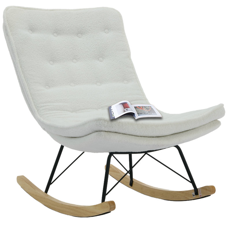 Chaise berçante rembourrée de 28,3 po de large, Blanc