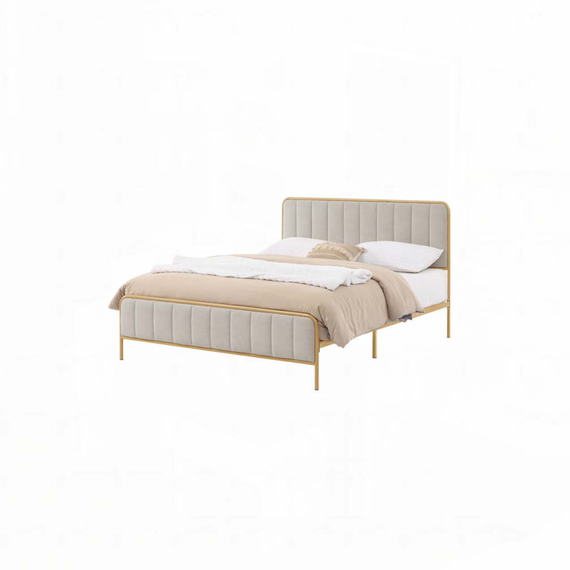 Upholstered Bed Frame, Khaki