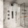 4-Function Digital Display 22" Wall-Mount Thermostatic Complete Shower System with 3 Body Jets