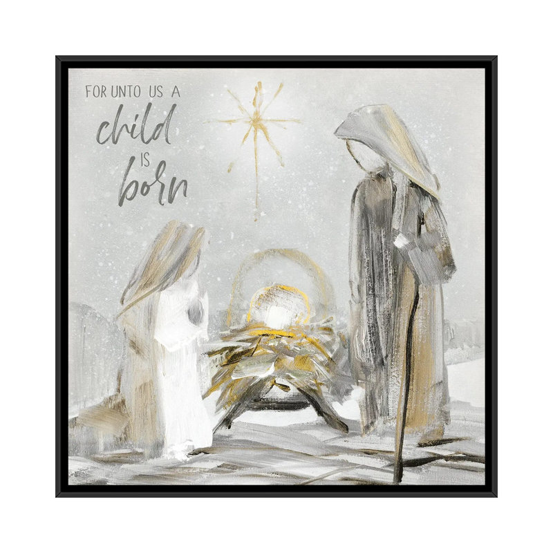 Unto Us - reproduction d'art mural, H 18 po x l 18 po, Reproduction encadrée sans passe-partout, Noir