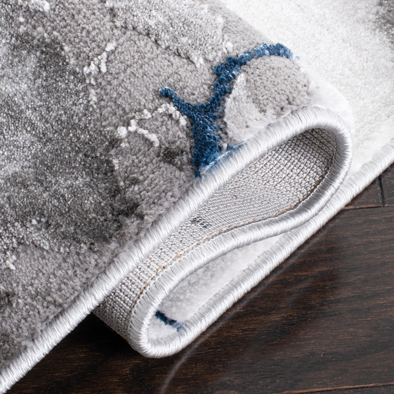 John-Paul Craft Performance Abstract Rug, Rectangle 12' x 18', Gray/Blue