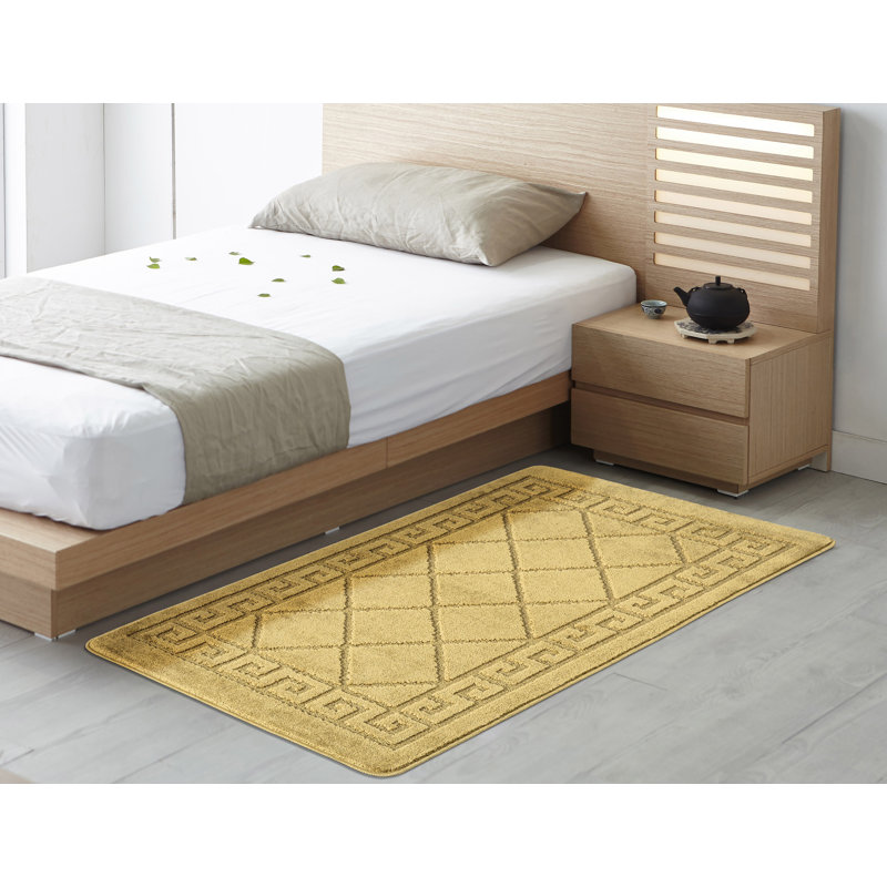 Jimena Non-Slip Geometric Indoor Doormat, 80cm x 300cm, Ochre