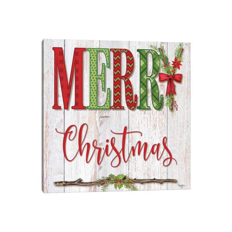 Merry Christmas by Mollie B. - Wrapped Canvas Print, 66.04 cm H x 66.04 cm W x 3.175 cm D