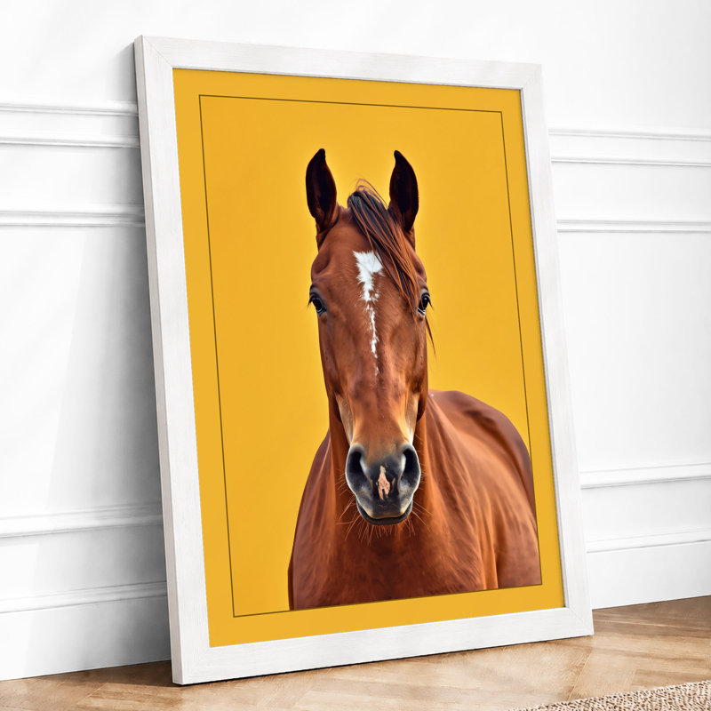 Portrait in Mustard Modern - Framed Print, A4 - 29.7 x 21.0 cm, White