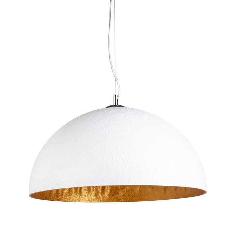 1 - Light Brown Dome Pendant, 145cm H x 50cm W x 50cm D, White