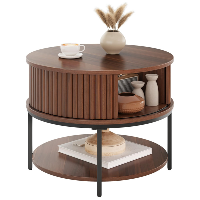 Coffee Table with Storage, Brown 