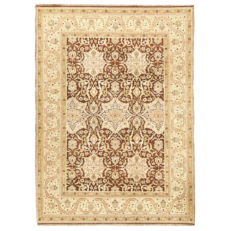 High-Quality Hand-Knotted Red And Gold Area Rug