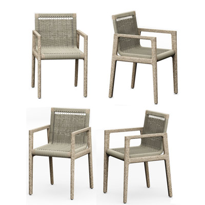 SemaWT Solid Wood Outdoor Dining Armchair