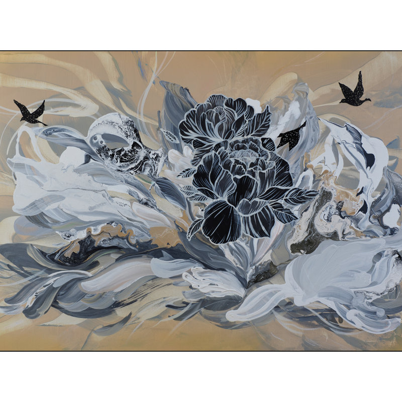 Solstice Peony Print by Novi Lim, 24" H x 32" W, Wrapped Canvas